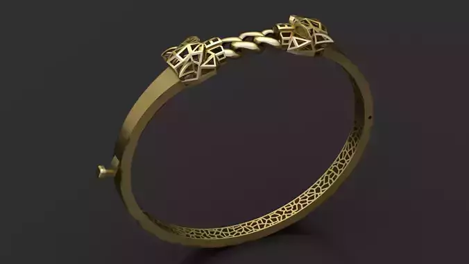 Geometric Link Gold Bracelet