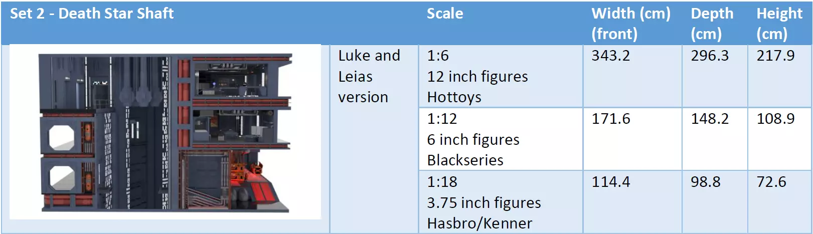 Set 2 - Death Star Shaft 1-12 Scale 3D Model Collection_29