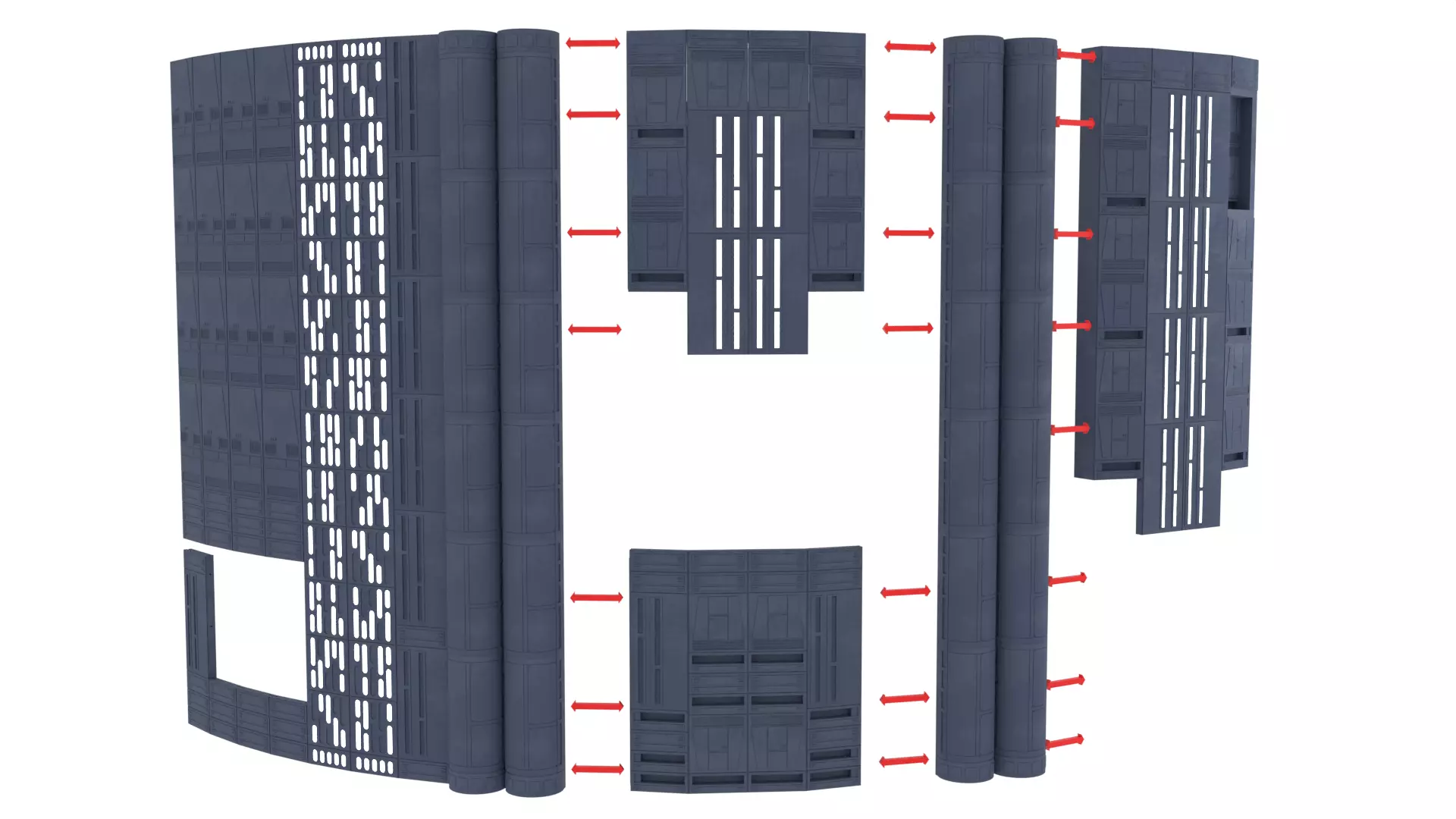 Set 2 - Death Star Shaft 1-12 Scale 3D Model Collection_79