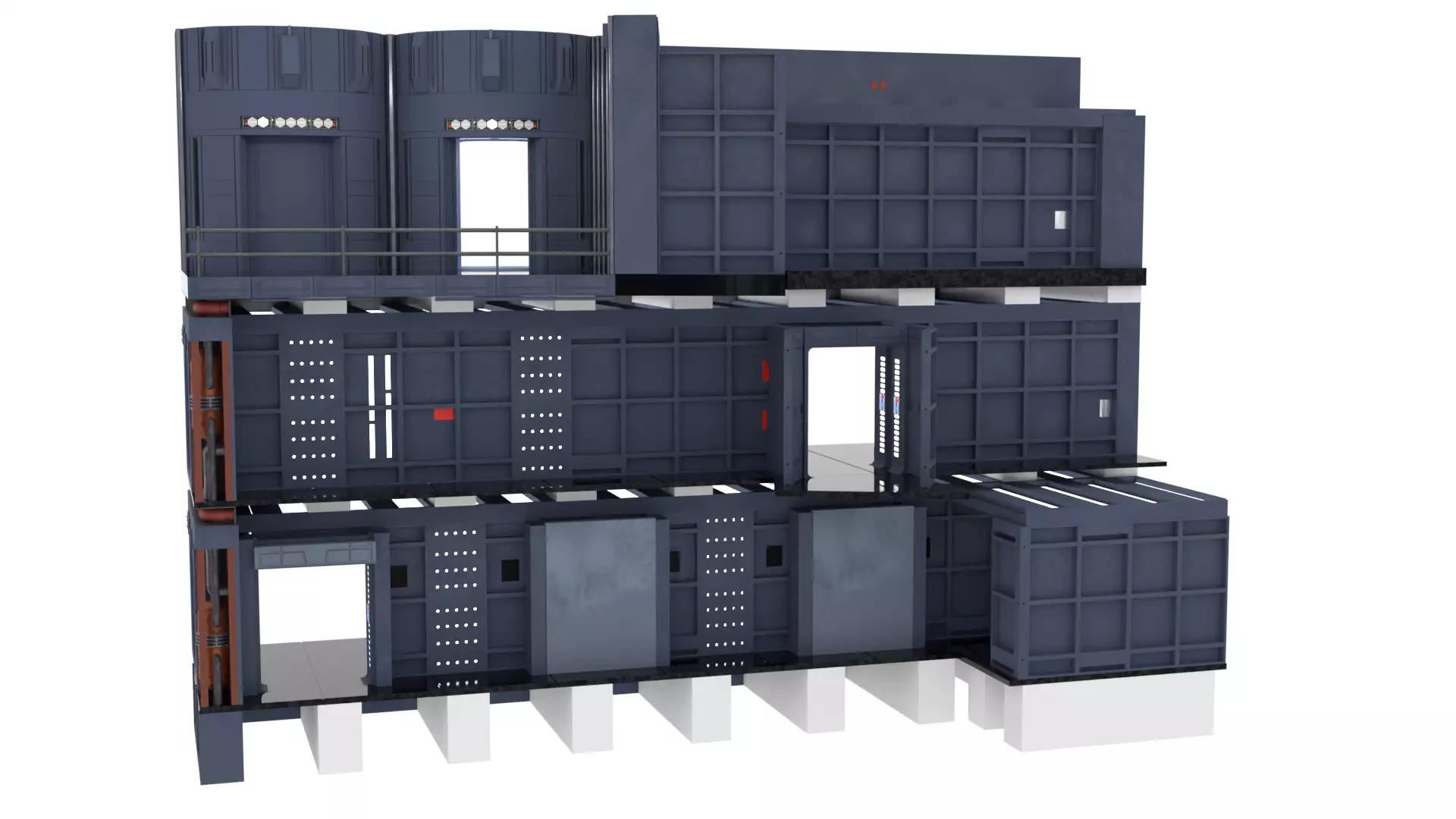 Set 2 - Death Star Shaft 1-12 Scale 3D Model Collection_38