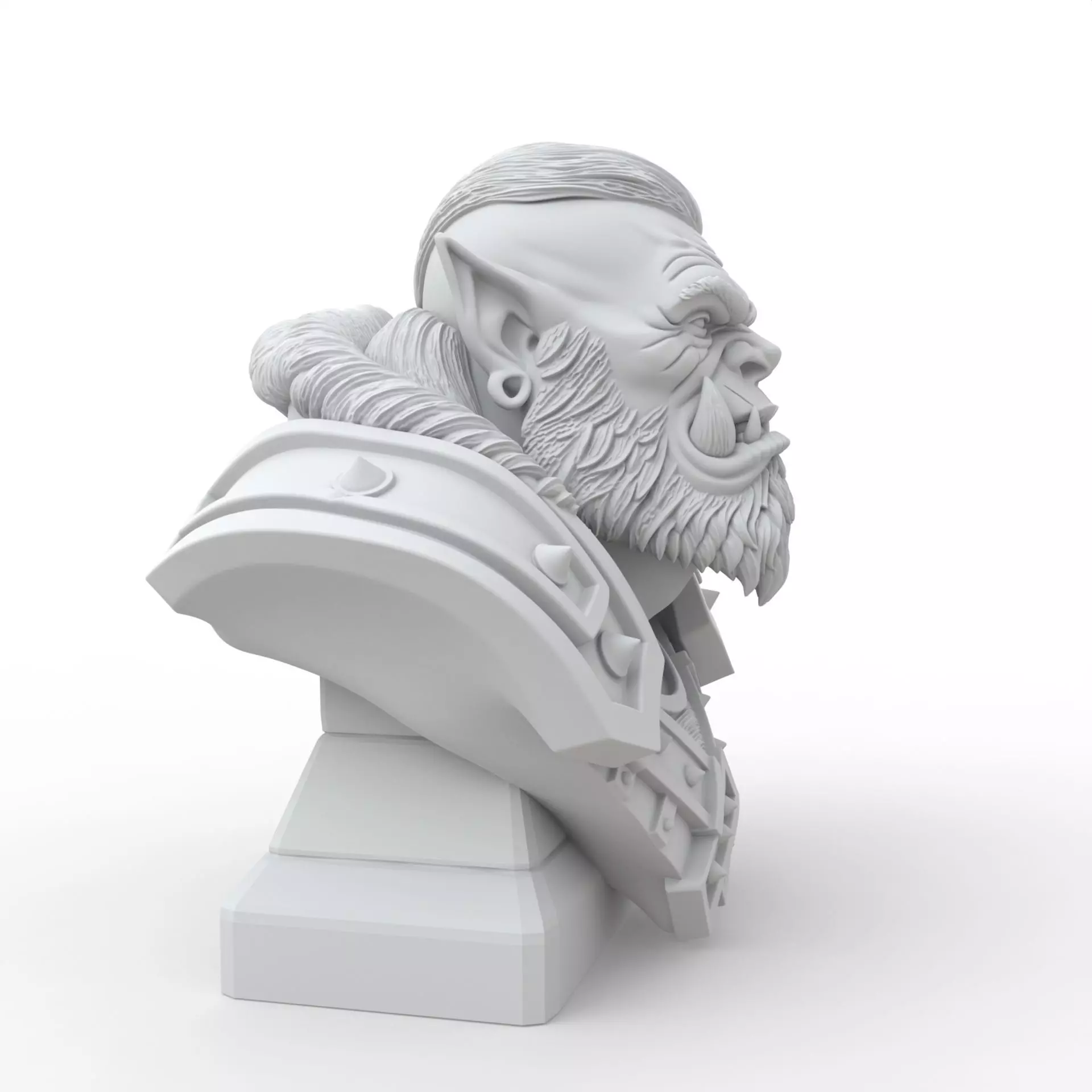 Orc Bust 3D Model for Printing 3D print model_5