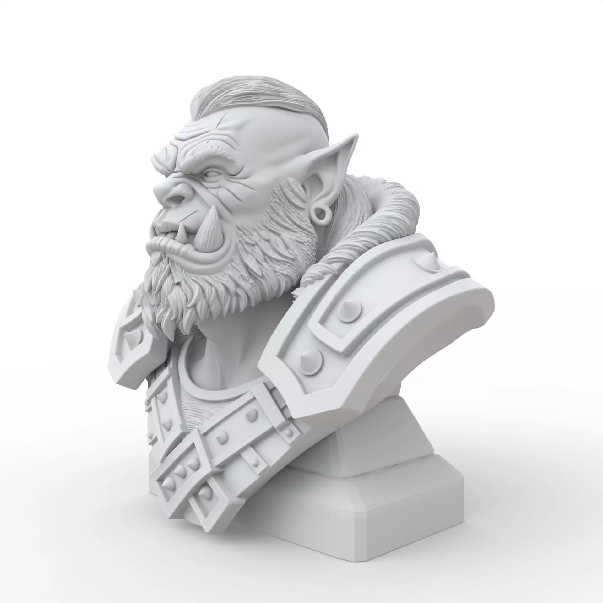 Orc Bust 3D Model for Printing 3D print model_1