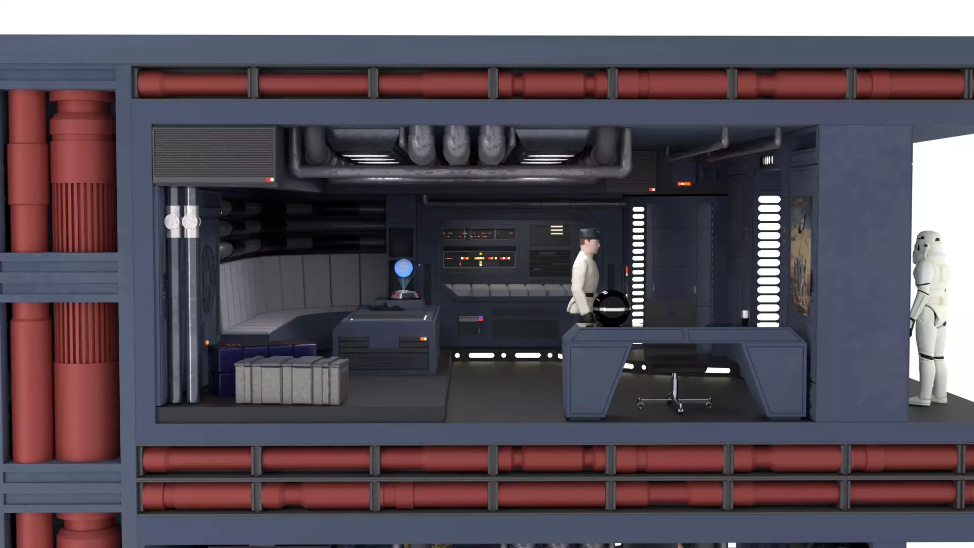 Set 2 - Death Star Shaft 1-18 Scale 3D Model Collection_16