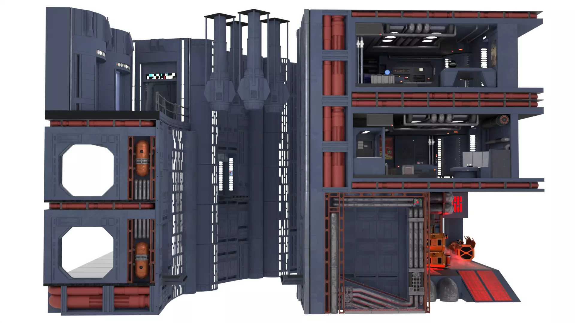 Set 2 - Death Star Shaft 1-18 Scale 3D Model Collection_94