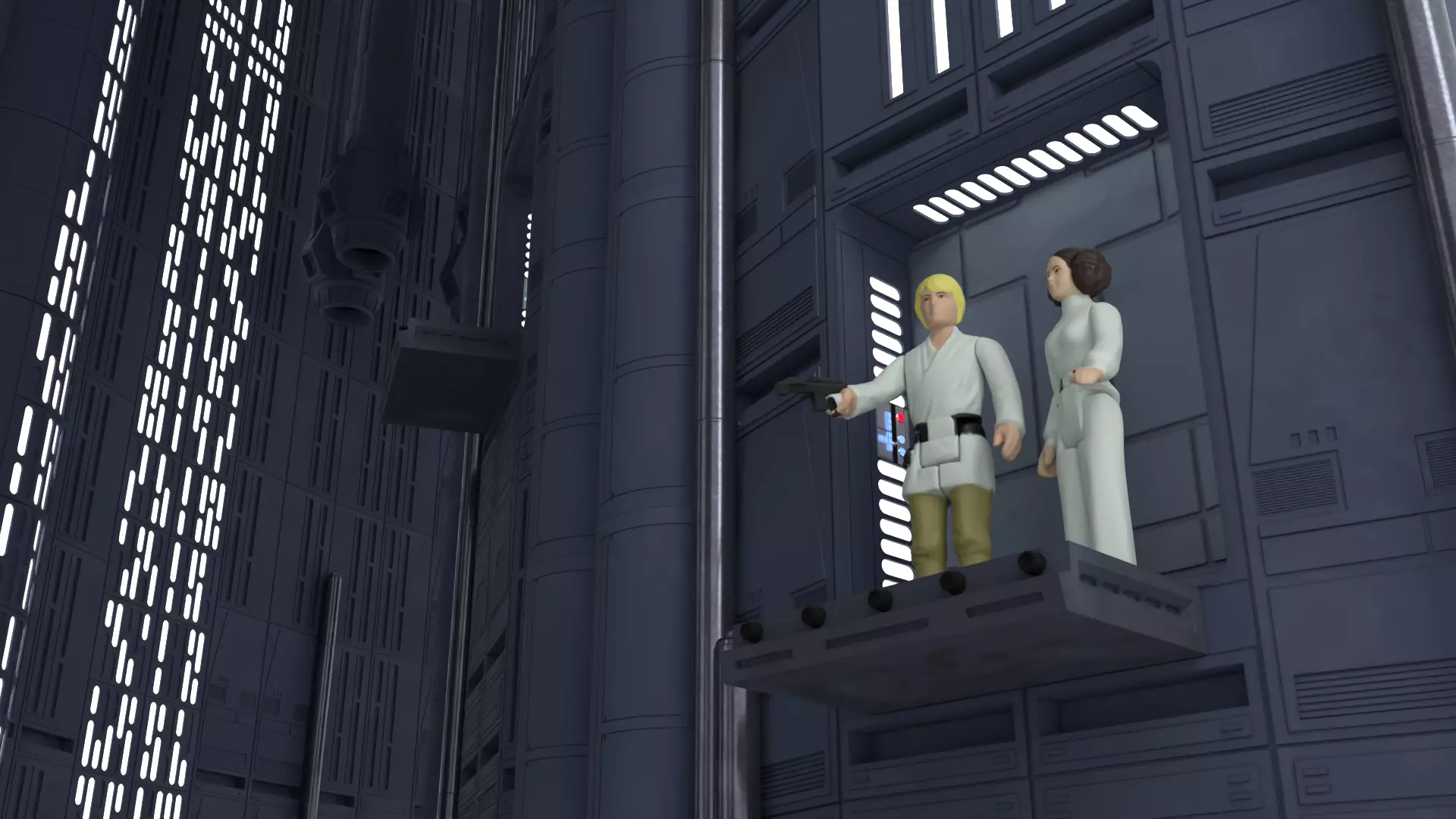 Set 2 - Death Star Shaft 1-18 Scale 3D Model Collection_6