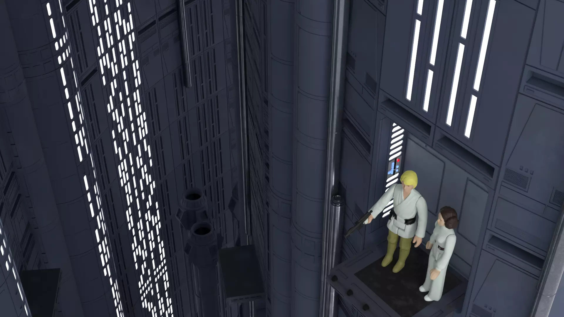 Set 2 - Death Star Shaft 1-18 Scale 3D Model Collection_1