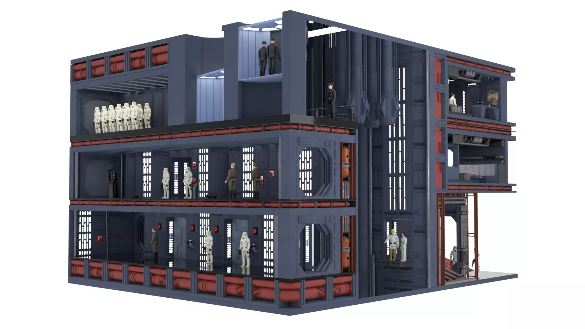 Set 2 - Death Star Shaft 1-18 Scale 3D Model Collection_15