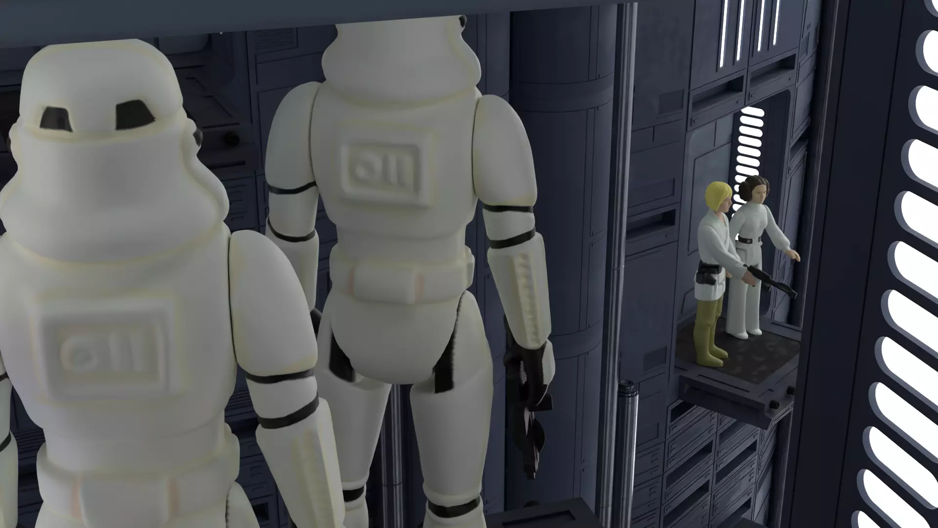 Set 2 - Death Star Shaft 1-18 Scale 3D Model Collection_4