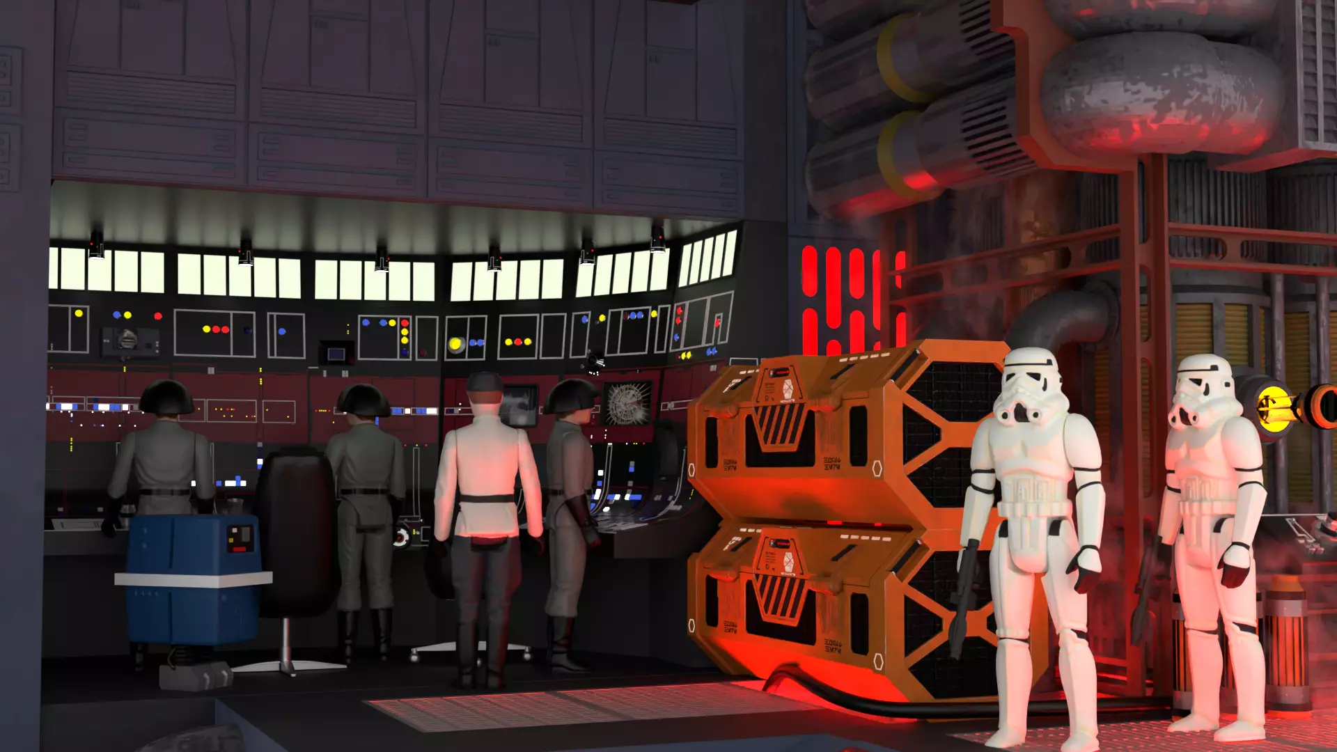 Set 2 - Death Star Shaft 1-18 Scale 3D Model Collection_13