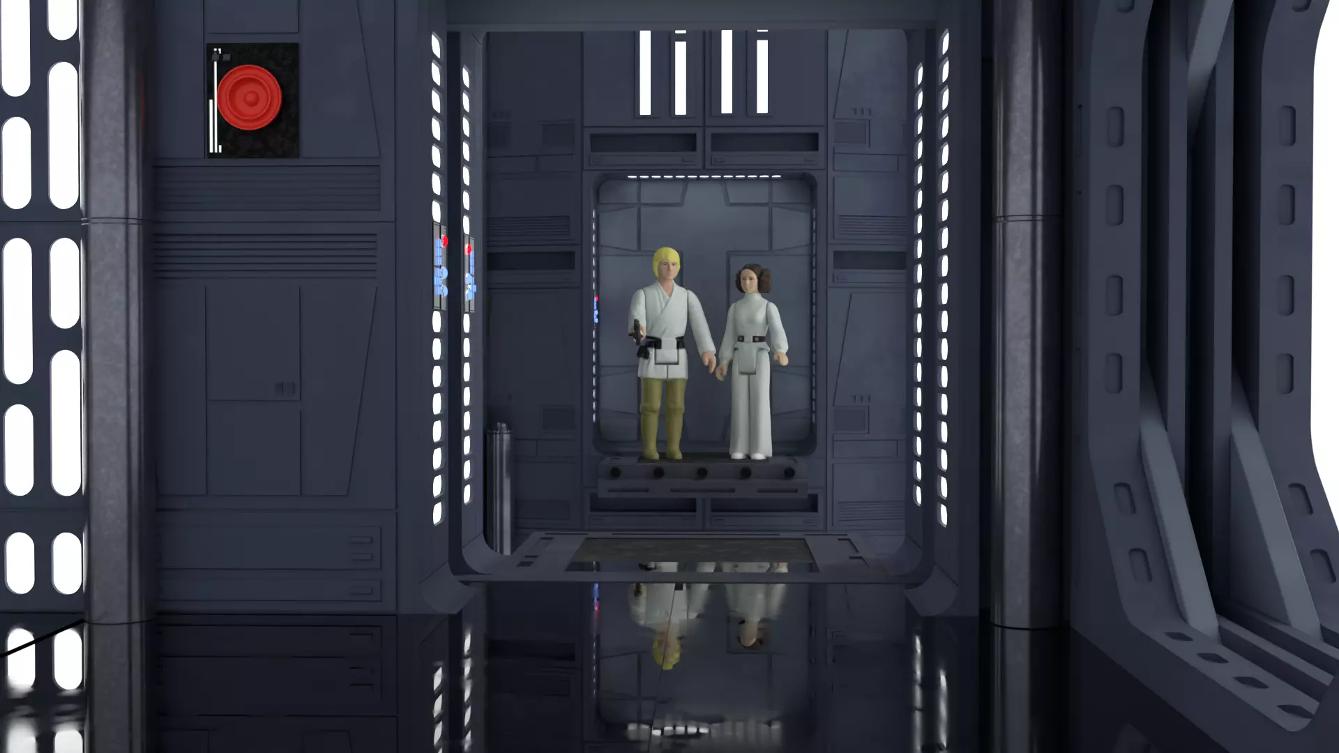 Set 2 - Death Star Shaft 1-18 Scale 3D Model Collection_5