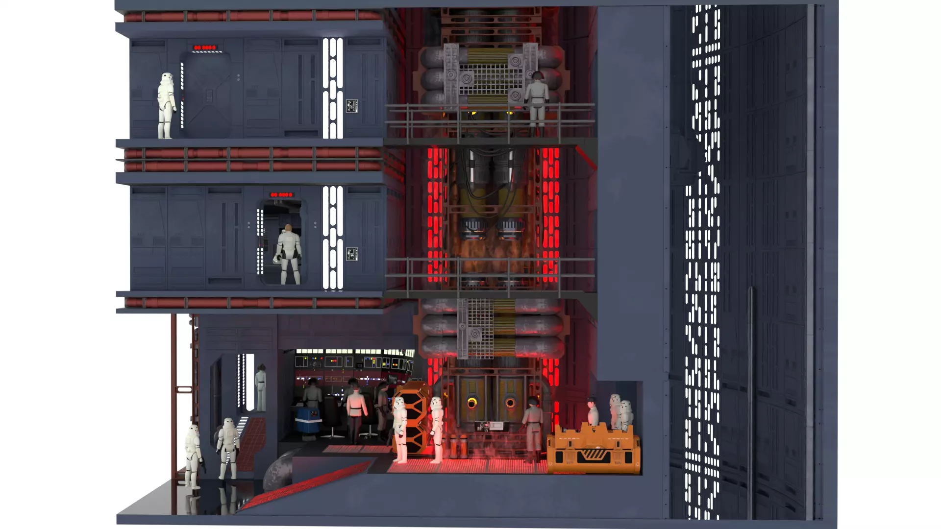 Set 2 - Death Star Shaft 1-18 Scale 3D Model Collection_11