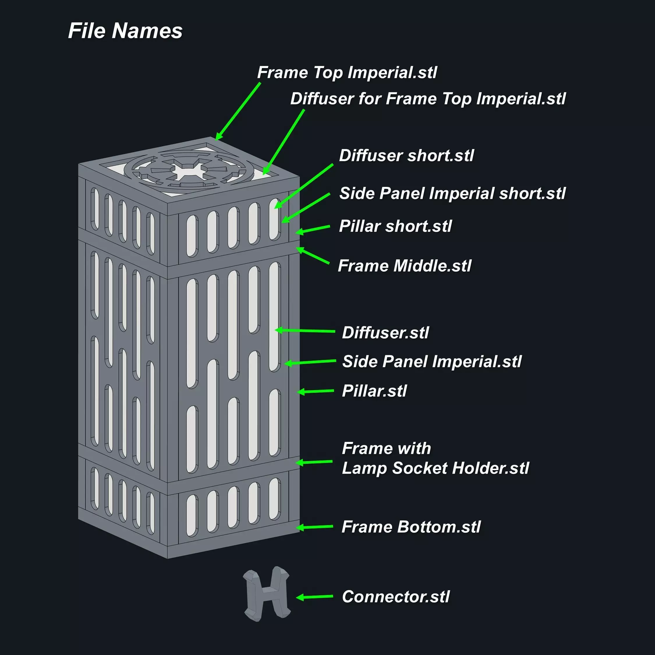 Japan-Style Imperial Lamp 3D print model_8