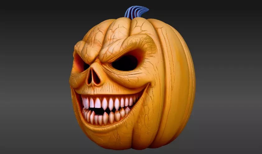 Halloween Horror Pumpkin Face Halloween 3D Model Print-Ready 3D print model_1