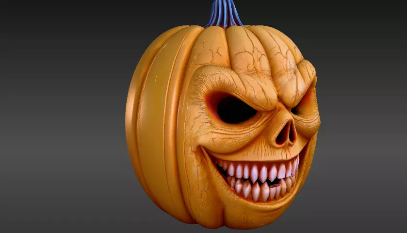Halloween Horror Pumpkin Face Halloween 3D Model Print-Ready 3D print model_4