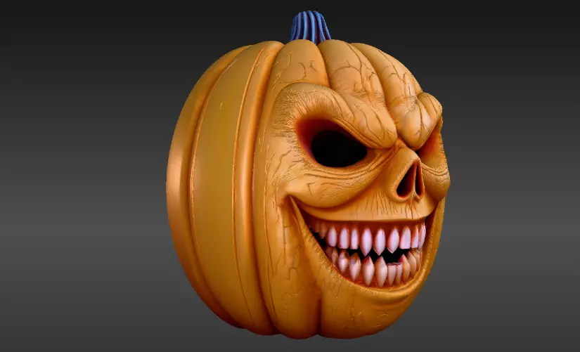 Halloween Horror Pumpkin Face Halloween 3D Model Print-Ready 3D print model_9