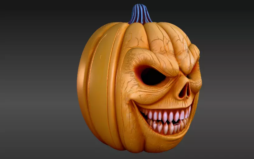 Halloween Horror Pumpkin Face Halloween 3D Model Print-Ready 3D print model_5