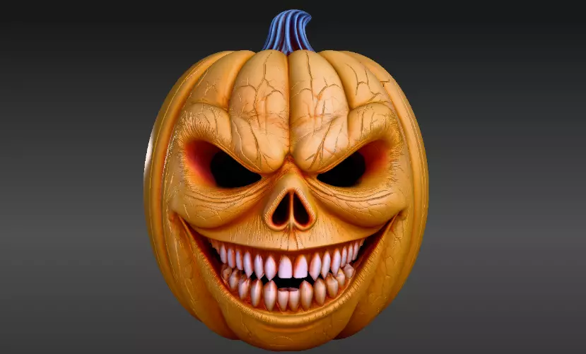 Halloween Horror Pumpkin Face Halloween 3D Model Print-Ready 3D print model_3