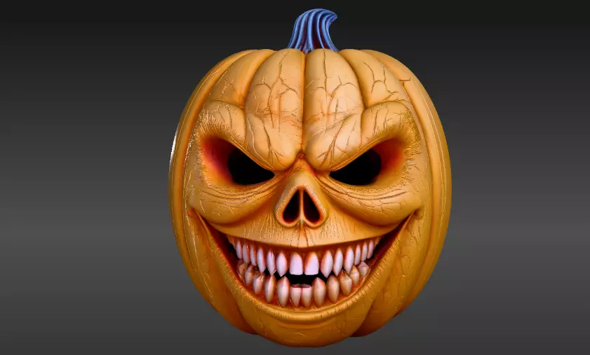 Halloween Horror Pumpkin Face Halloween 3D Model Print-Ready 3D print model_0