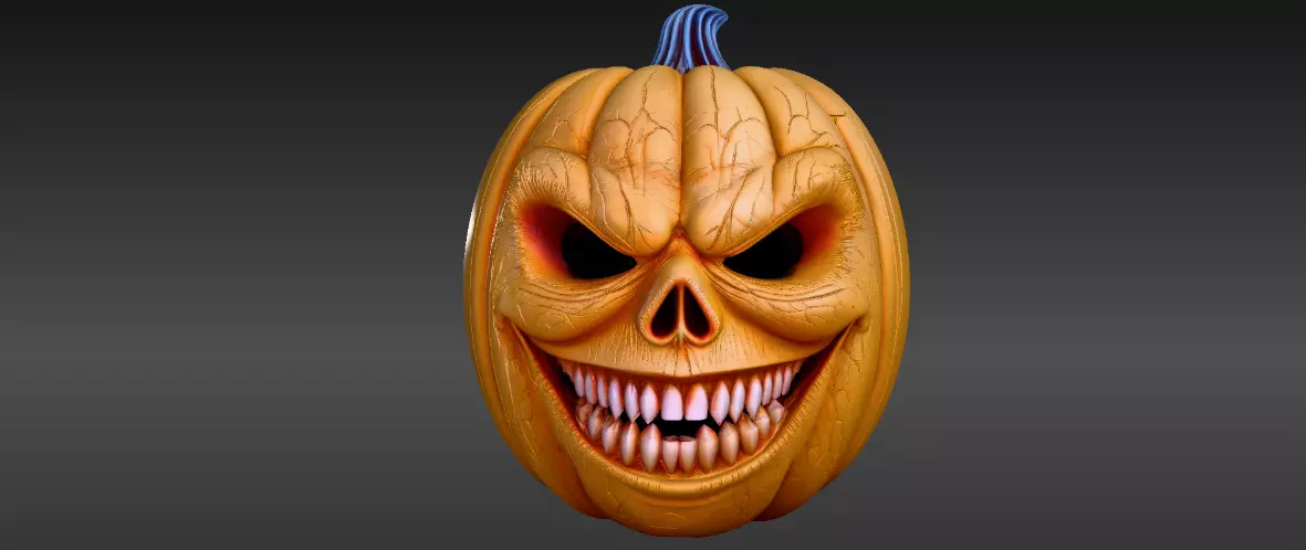 Halloween Horror Pumpkin Face Halloween 3D Model Print-Ready 3D print model_2