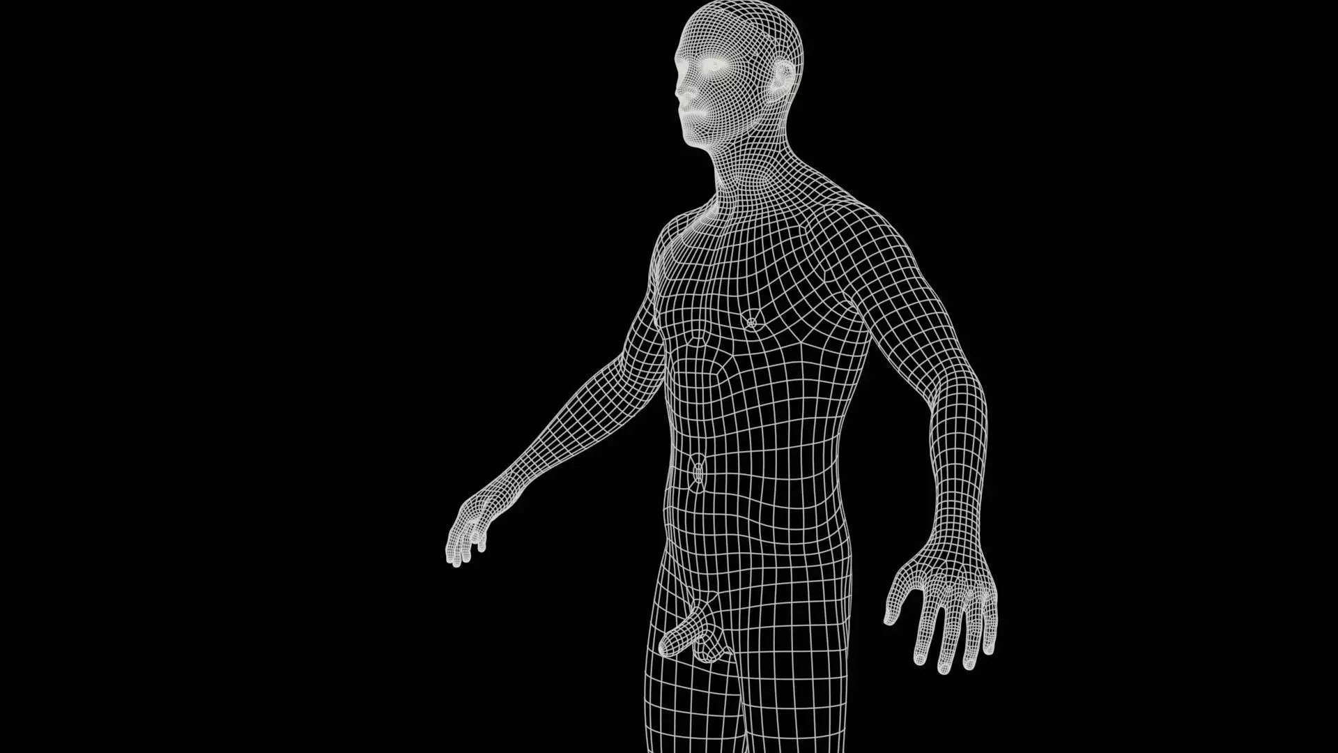 Low-poly model of the character ManAsianNude Low-poly 3D model_6