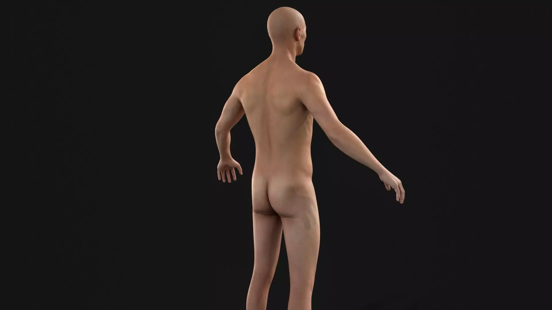 Low-poly model of the character ManAsianNude Low-poly 3D model_1