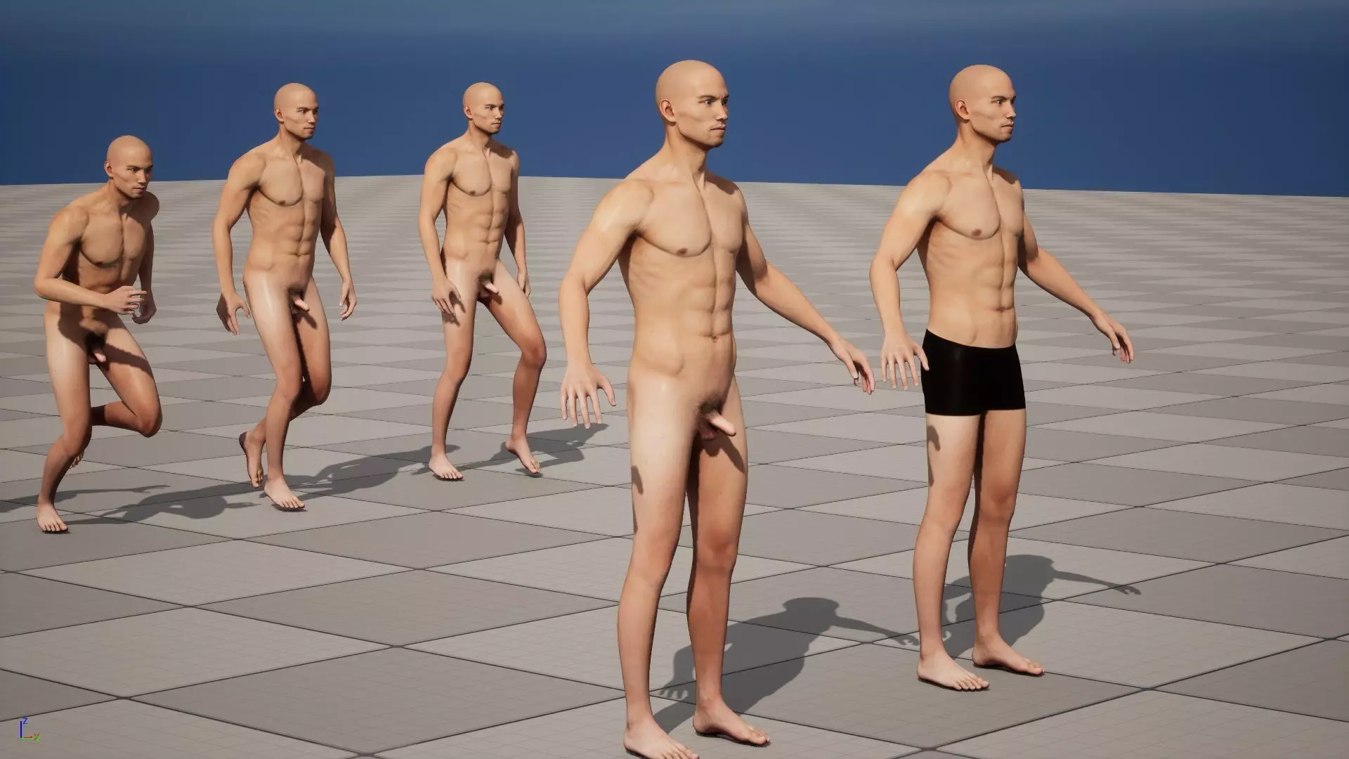 Low-poly model of the character ManAsianNude Low-poly 3D model_12