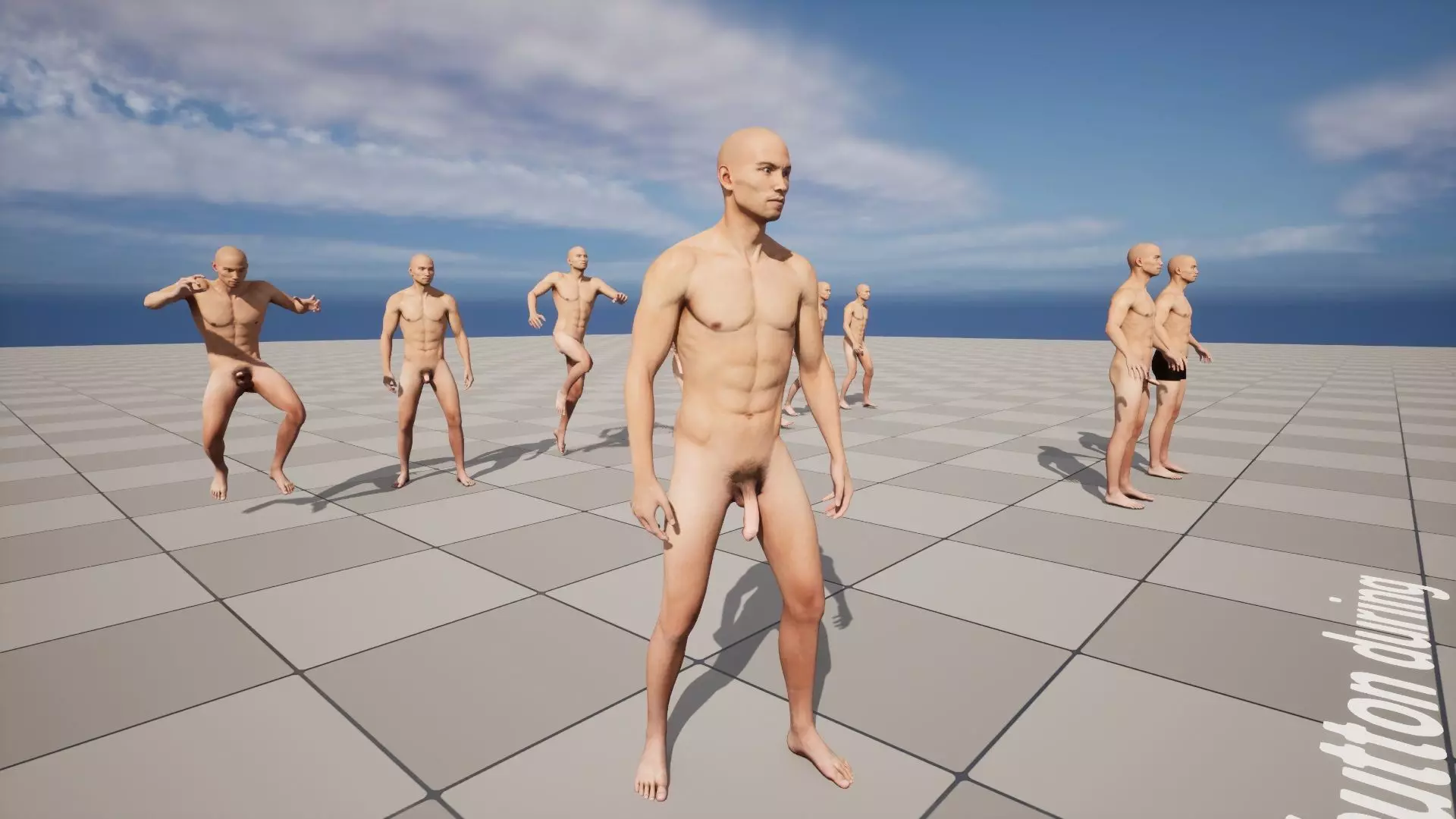 Low-poly model of the character ManAsianNude Low-poly 3D model_10