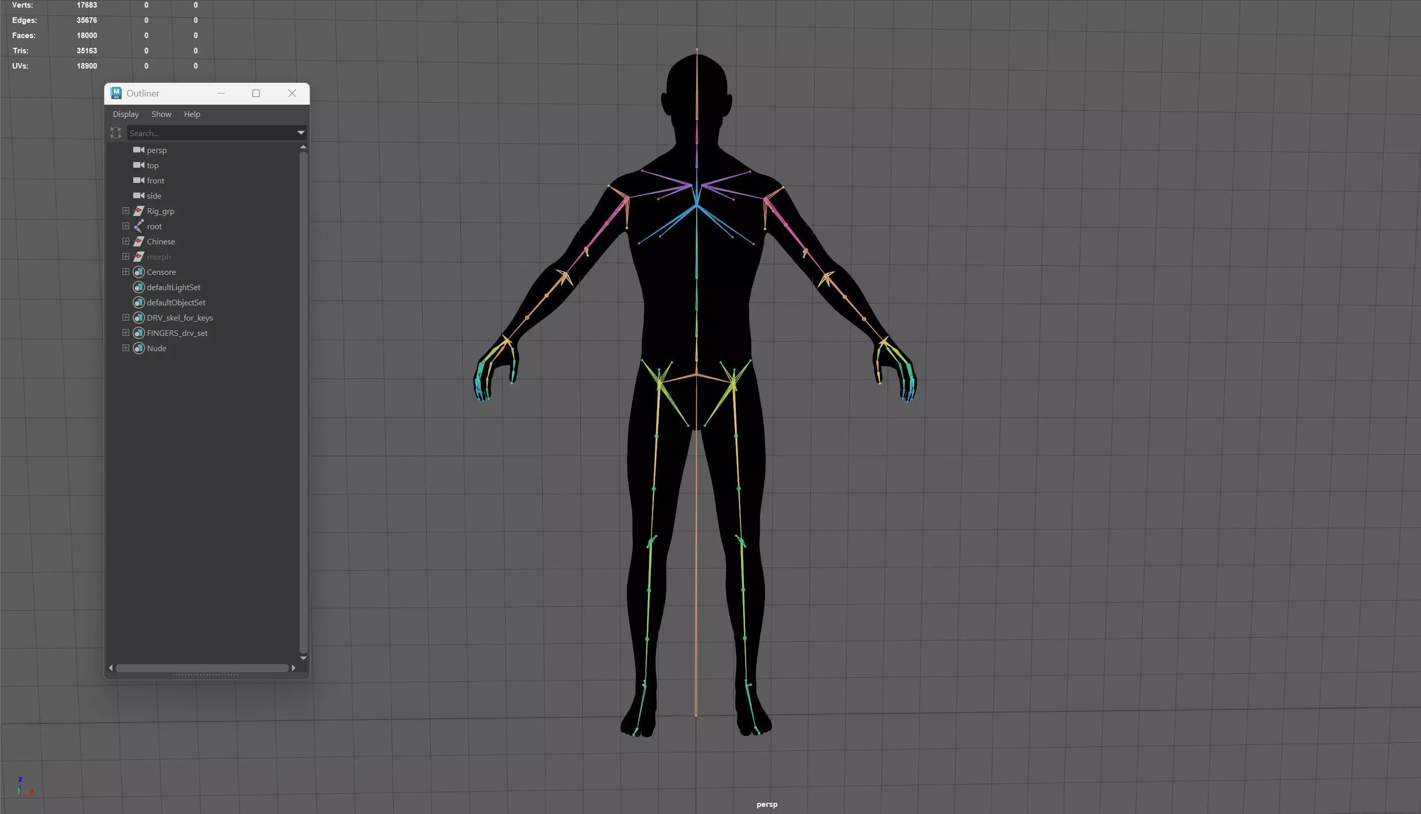 Low-poly model of the character ManAsianNude Low-poly 3D model_15