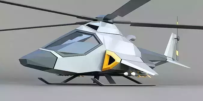 Lowpoly military helicopter Free 3D model