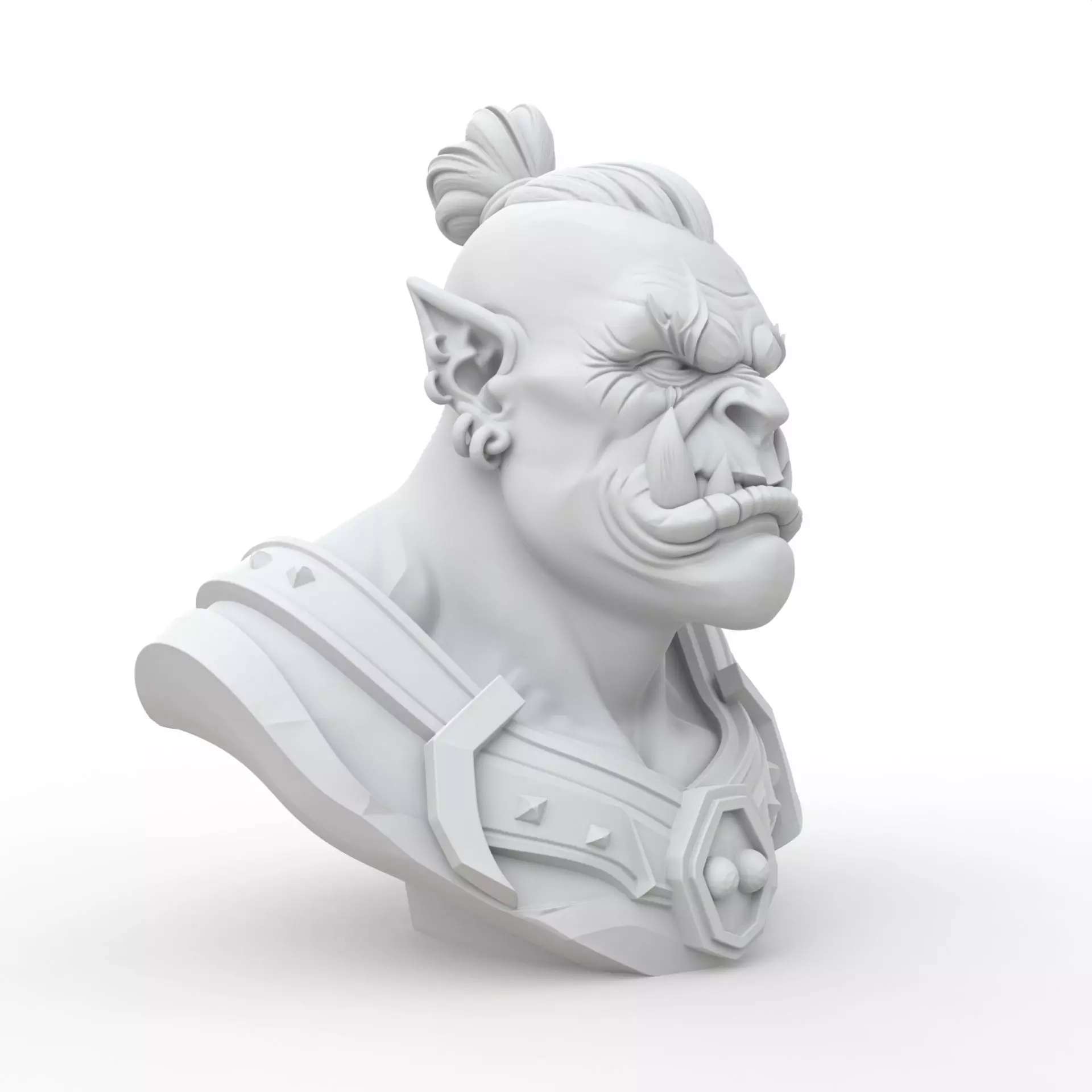 Orc Bust 3D 3D print model_6