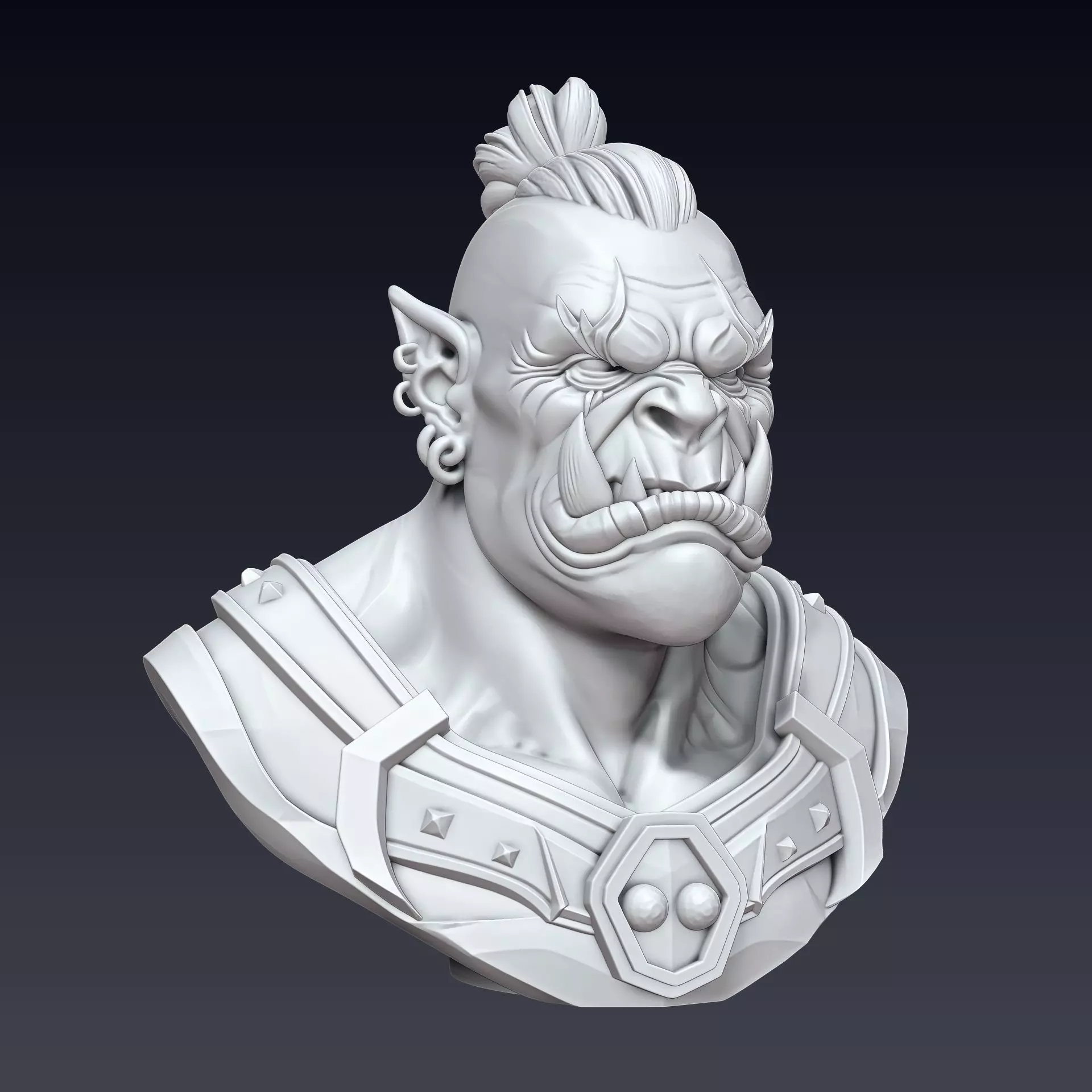 Orc Bust 3D 3D print model_0