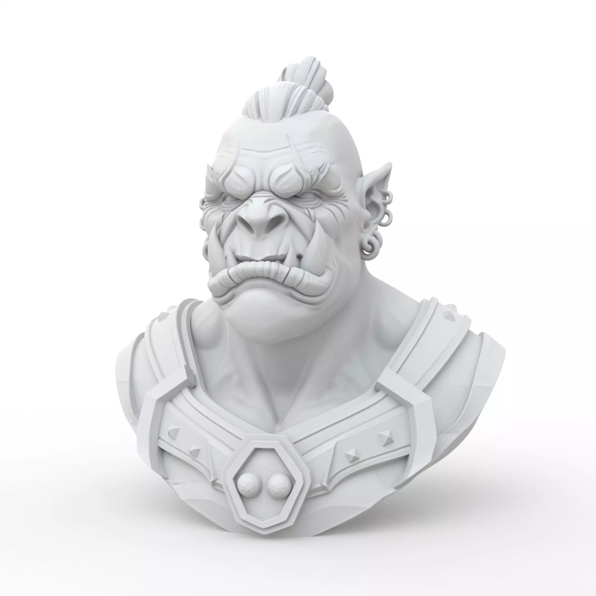 Orc Bust 3D 3D print model_1