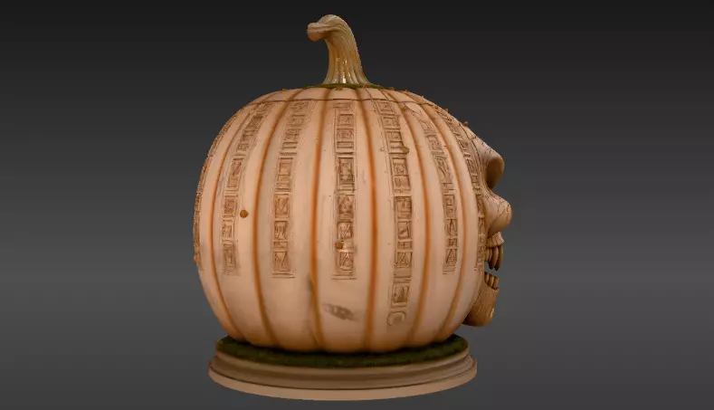 Ancient Cursed Pumpkin 3D Model Halloween Horror Print-Ready 3D print model_7