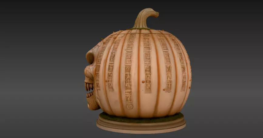 Ancient Cursed Pumpkin 3D Model Halloween Horror Print-Ready 3D print model_6