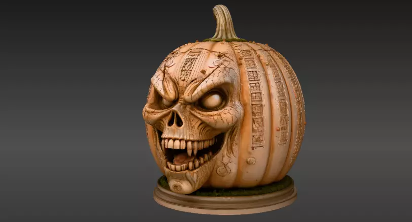 Ancient Cursed Pumpkin 3D Model Halloween Horror Print-Ready 3D print model_11