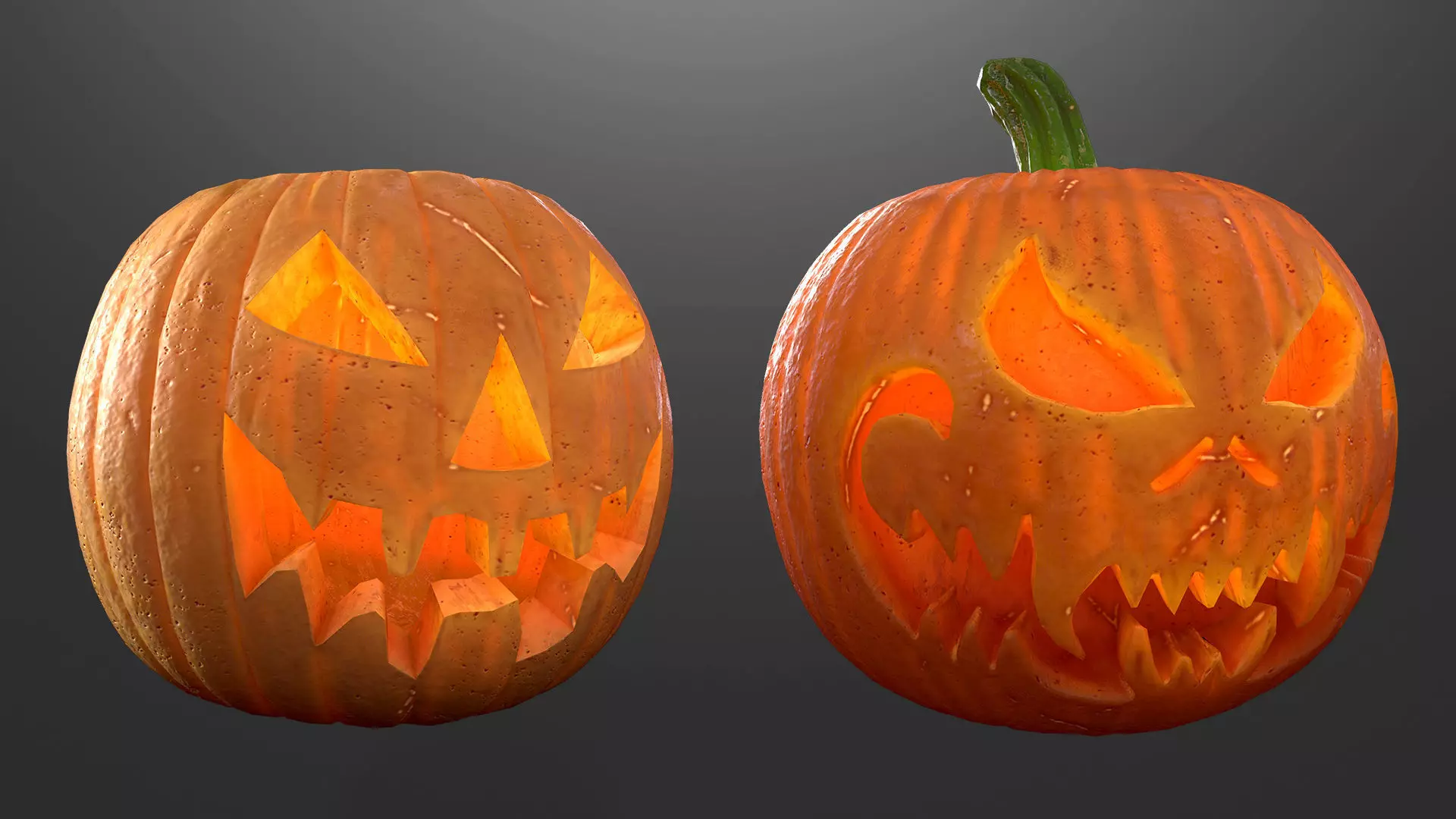 Halloween Pumpkin 3D Pack - Game Ready - Unreal - Unity Low-poly 3D model_2