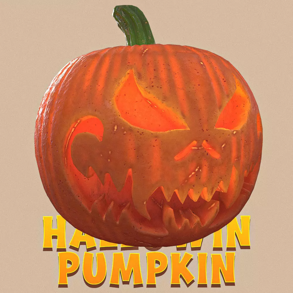 Halloween Pumpkin 3D Pack - Game Ready - Unreal - Unity Low-poly 3D model_0