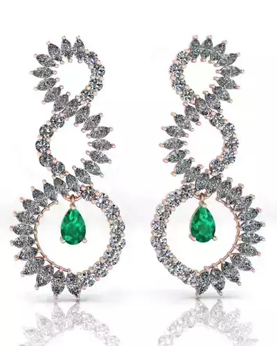marquise and pear high jewelry earring