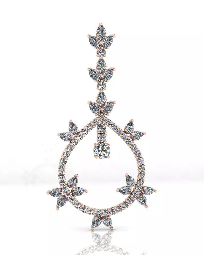 pear and round full jewelry pendant 3D print model_0