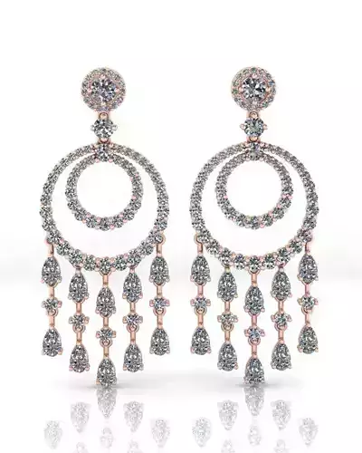 pear and round fixable jewelry earring