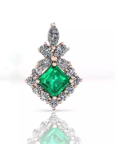 emerald halo high jewelry pendant