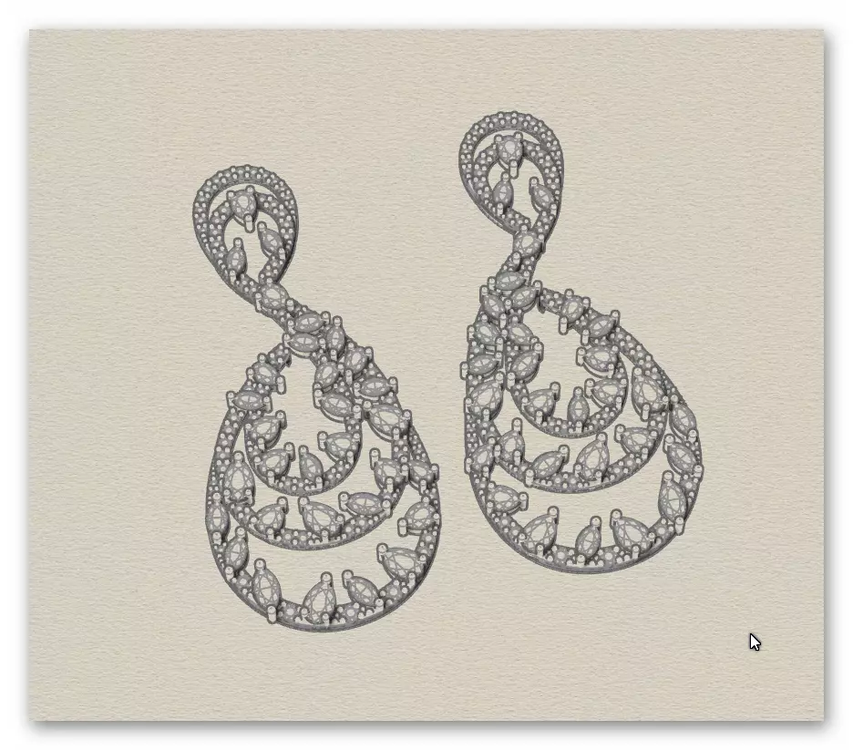 marquise and pear high jewelry earring 3D print model_8