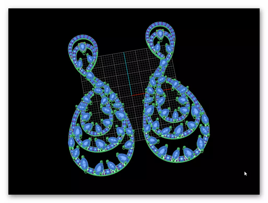 marquise and pear high jewelry earring 3D print model_1