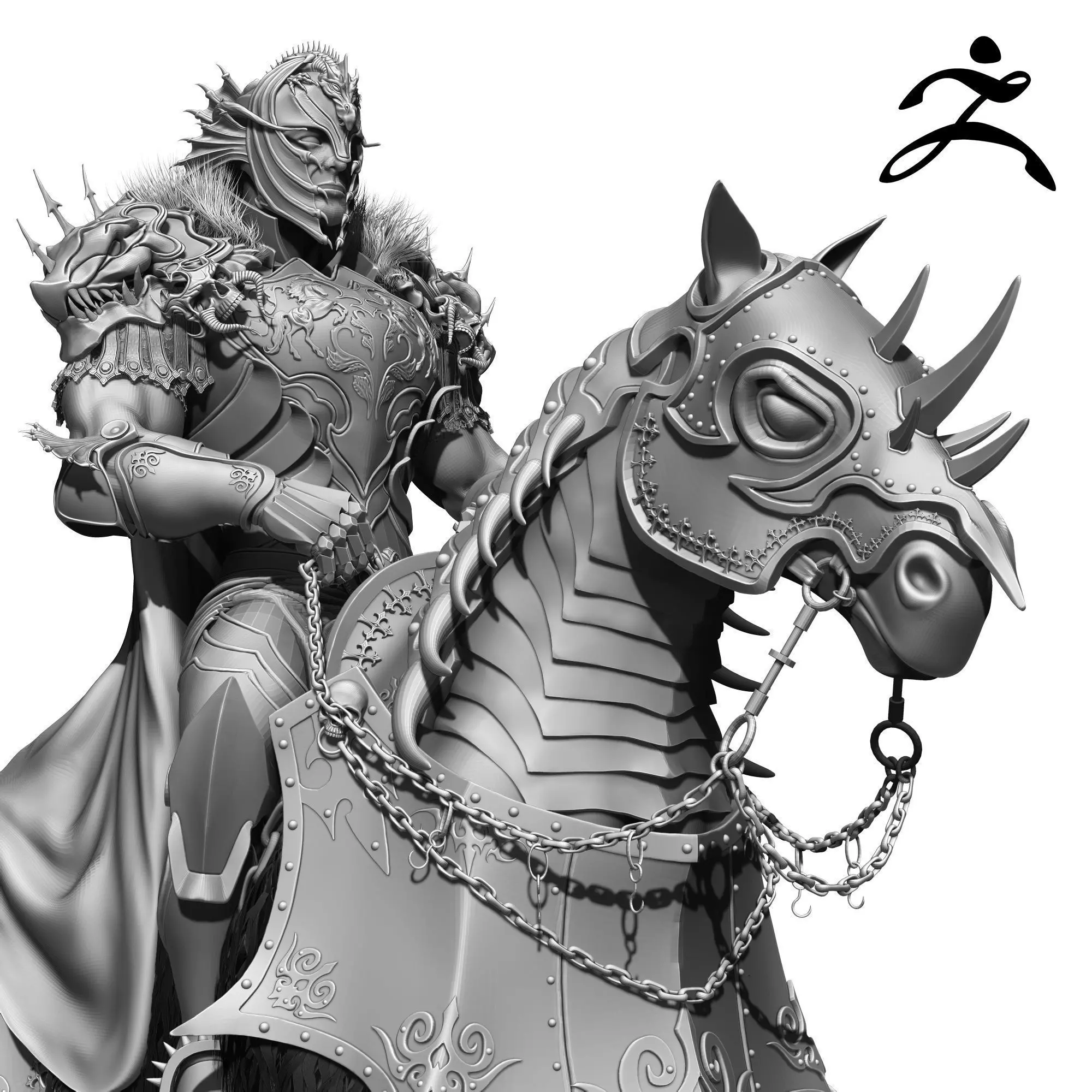 Horseman Zbrush 3D model_0