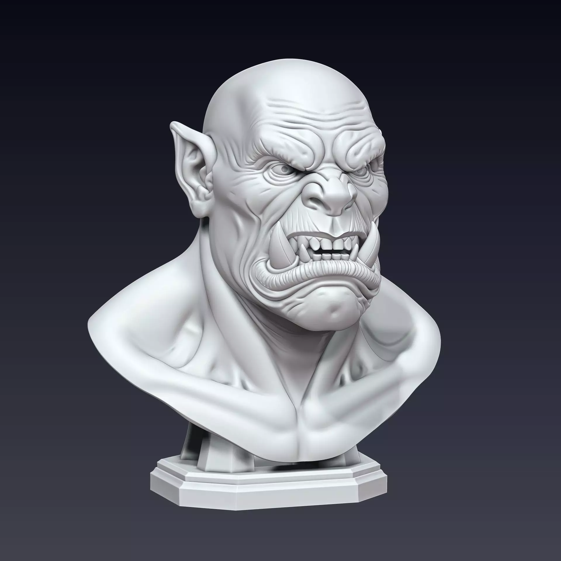 Orc Bust 3D M 3D print model_0
