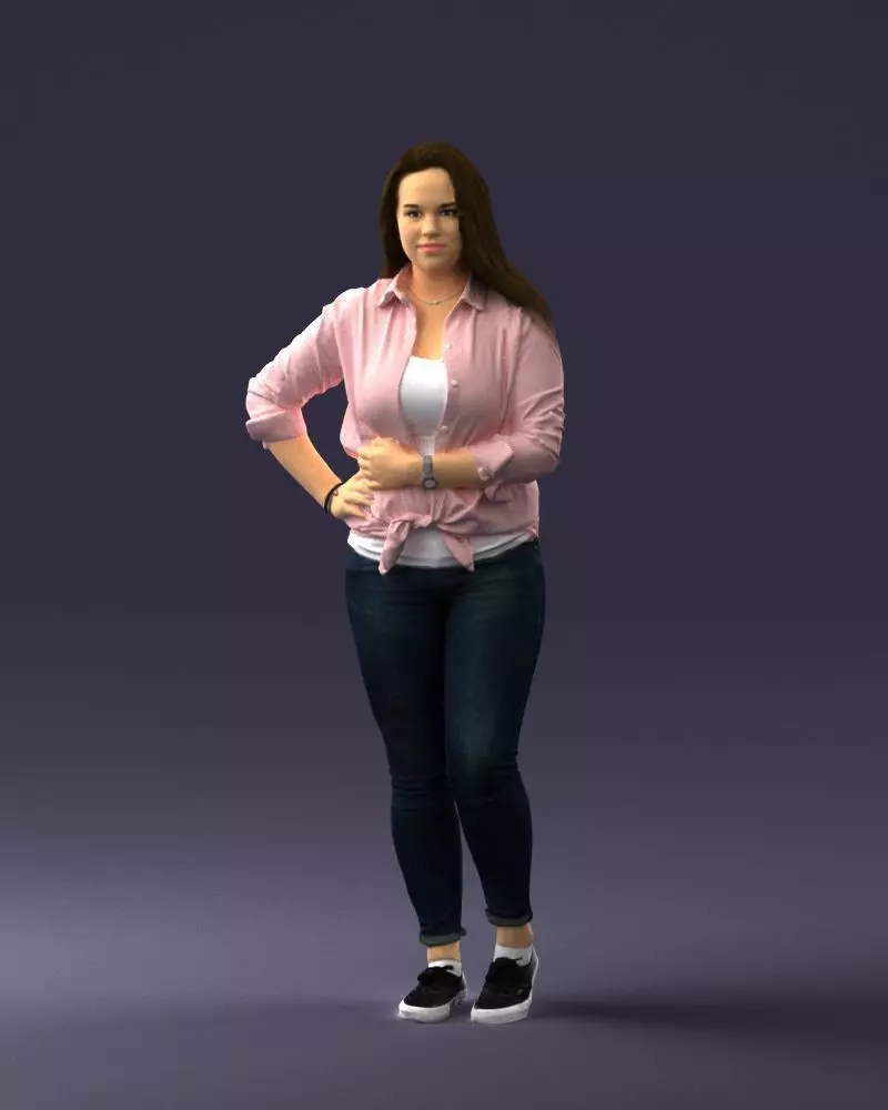 000347 Young Woman in Casual Outfit 3D model