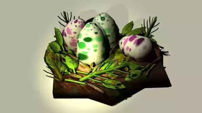 Dinosaur Nest Eggs Free low-poly 3D model