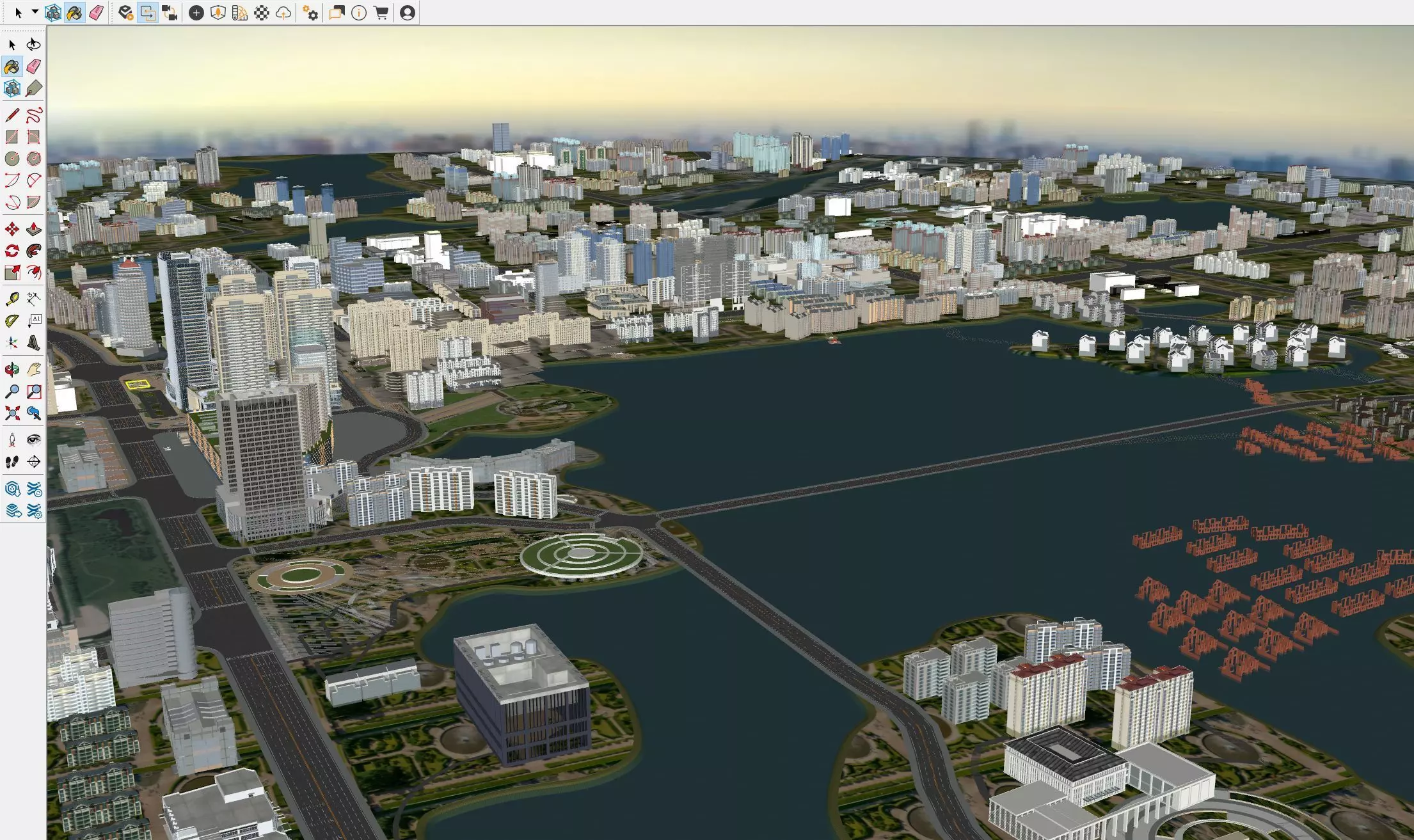 Waterfront Cityscape Masterplan 3D model_1