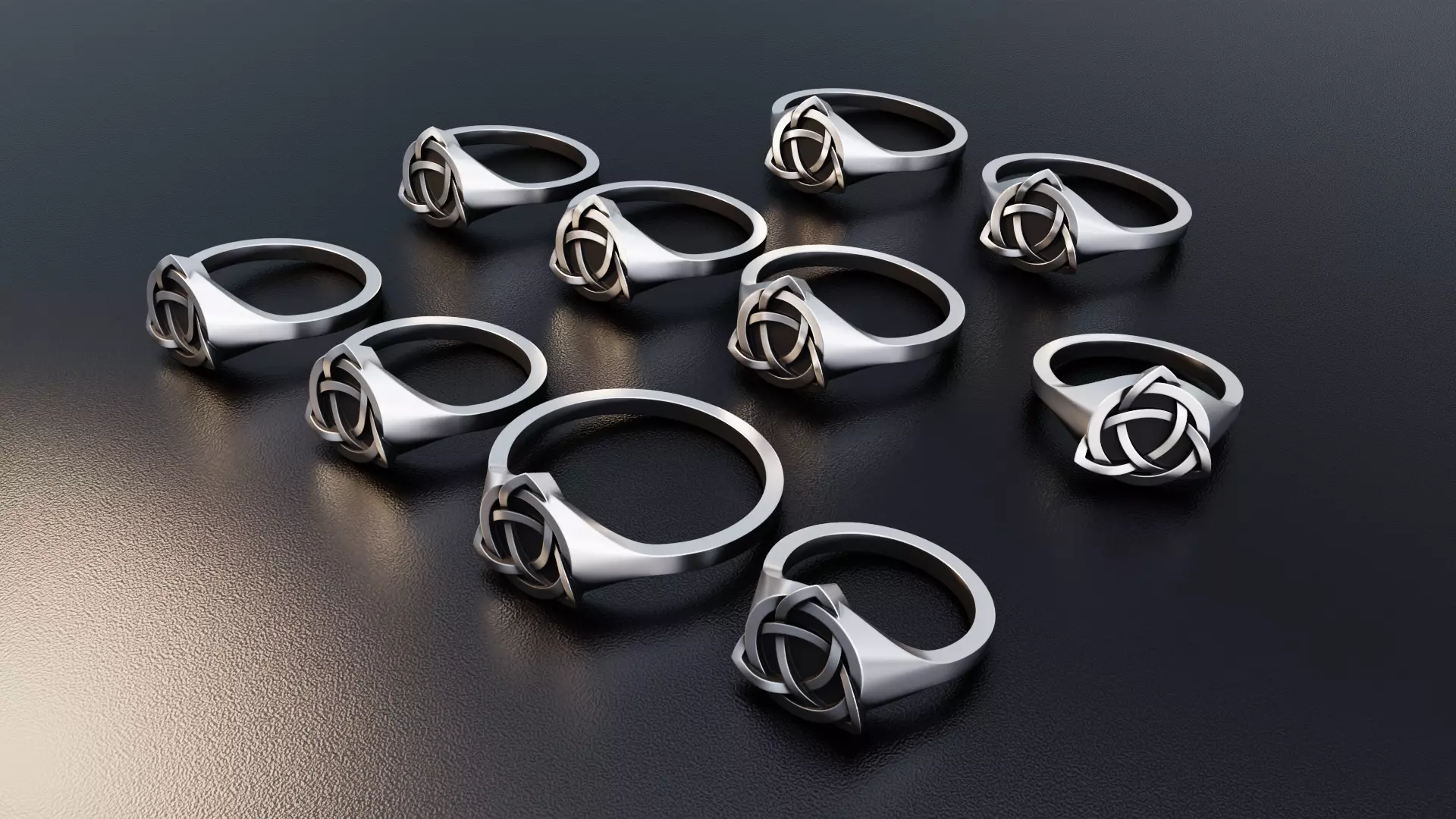 Celtic Trinity Knot Ring 3D print model_2