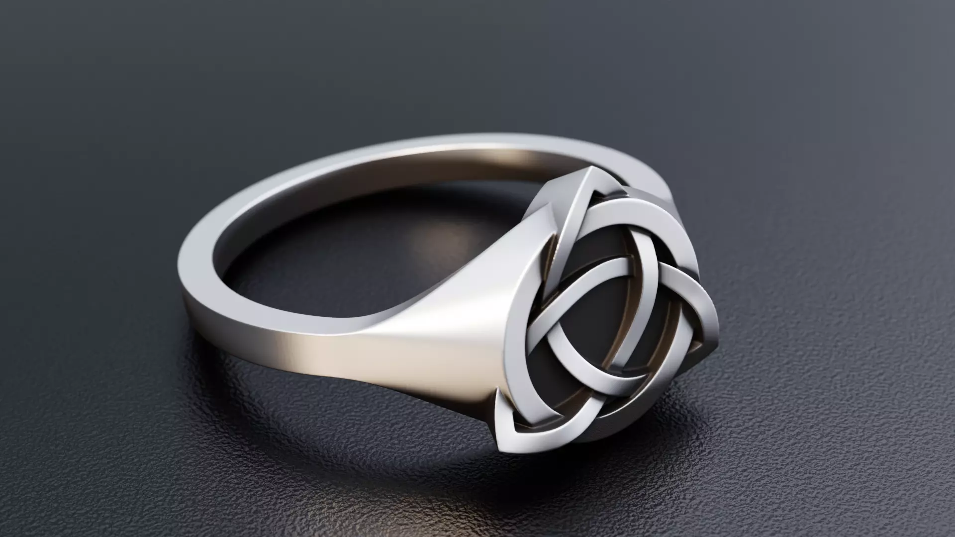 Celtic Trinity Knot Ring 3D print model_0